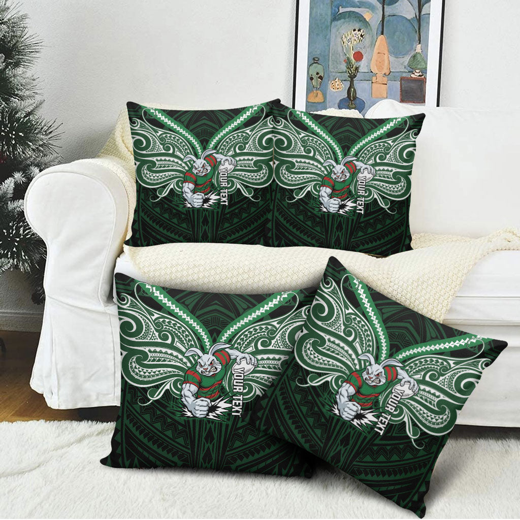 Custom South Sydney Rabbitohs Rugby Pillow Cover Rabbit Warrior Polynesia Islander Rugby Mascot