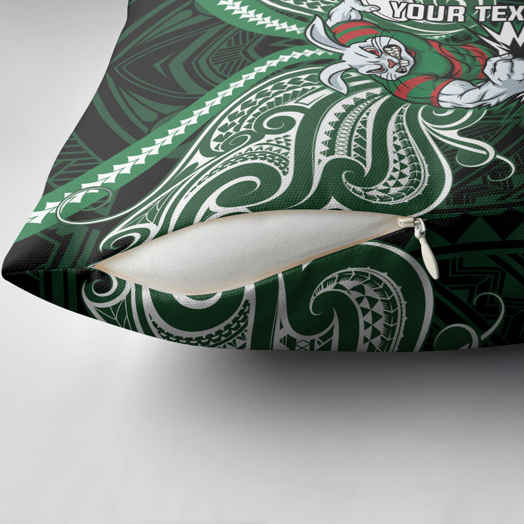 Custom South Sydney Rabbitohs Rugby Pillow Cover Rabbit Warrior Polynesia Islander Rugby Mascot