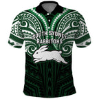Custom South Sydney Rabbitohs Rugby Polo Shirt Rabbit Warrior Polynesia Islander Rugby Mascot