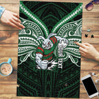 Custom South Sydney Rabbitohs Rugby Puzzle Rabbit Warrior Polynesia Islander Rugby Mascot