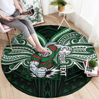 Custom South Sydney Rabbitohs Rugby Round Carpet Rabbit Warrior Polynesia Islander Rugby Mascot