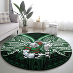 Custom South Sydney Rabbitohs Rugby Round Carpet Rabbit Warrior Polynesia Islander Rugby Mascot
