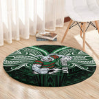 Custom South Sydney Rabbitohs Rugby Round Carpet Rabbit Warrior Polynesia Islander Rugby Mascot