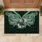 Custom South Sydney Rabbitohs Rugby Rubber Doormat Rabbit Warrior Polynesia Islander Rugby Mascot