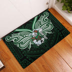 Custom South Sydney Rabbitohs Rugby Rubber Doormat Rabbit Warrior Polynesia Islander Rugby Mascot