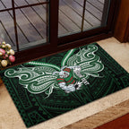 Custom South Sydney Rabbitohs Rugby Rubber Doormat Rabbit Warrior Polynesia Islander Rugby Mascot