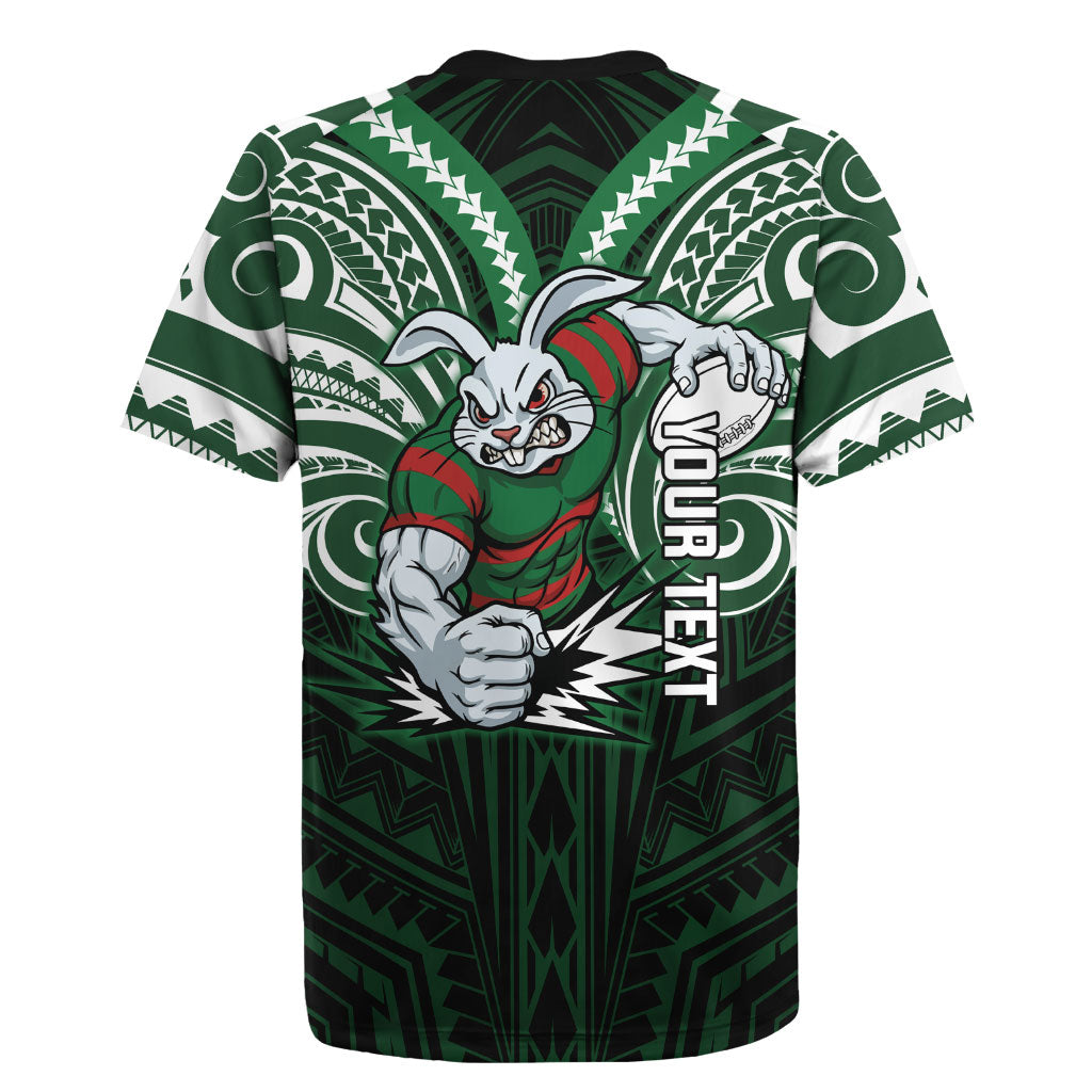 Custom South Sydney Rabbitohs Rugby Rugby Jersey Rabbit Warrior Polynesia Islander Rugby Mascot