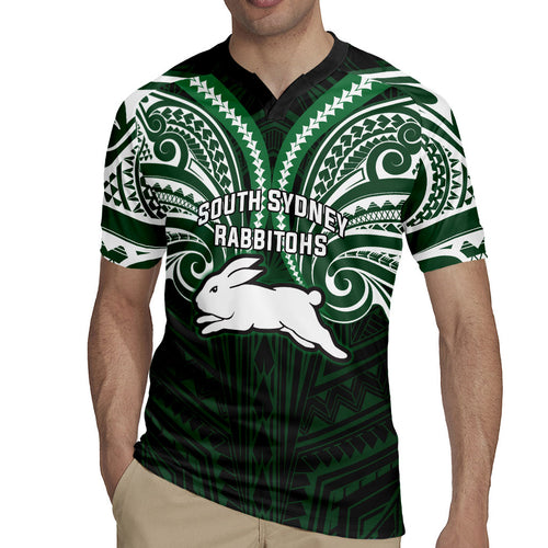 Custom South Sydney Rabbitohs Rugby Rugby Jersey Rabbit Warrior Polynesia Islander Rugby Mascot