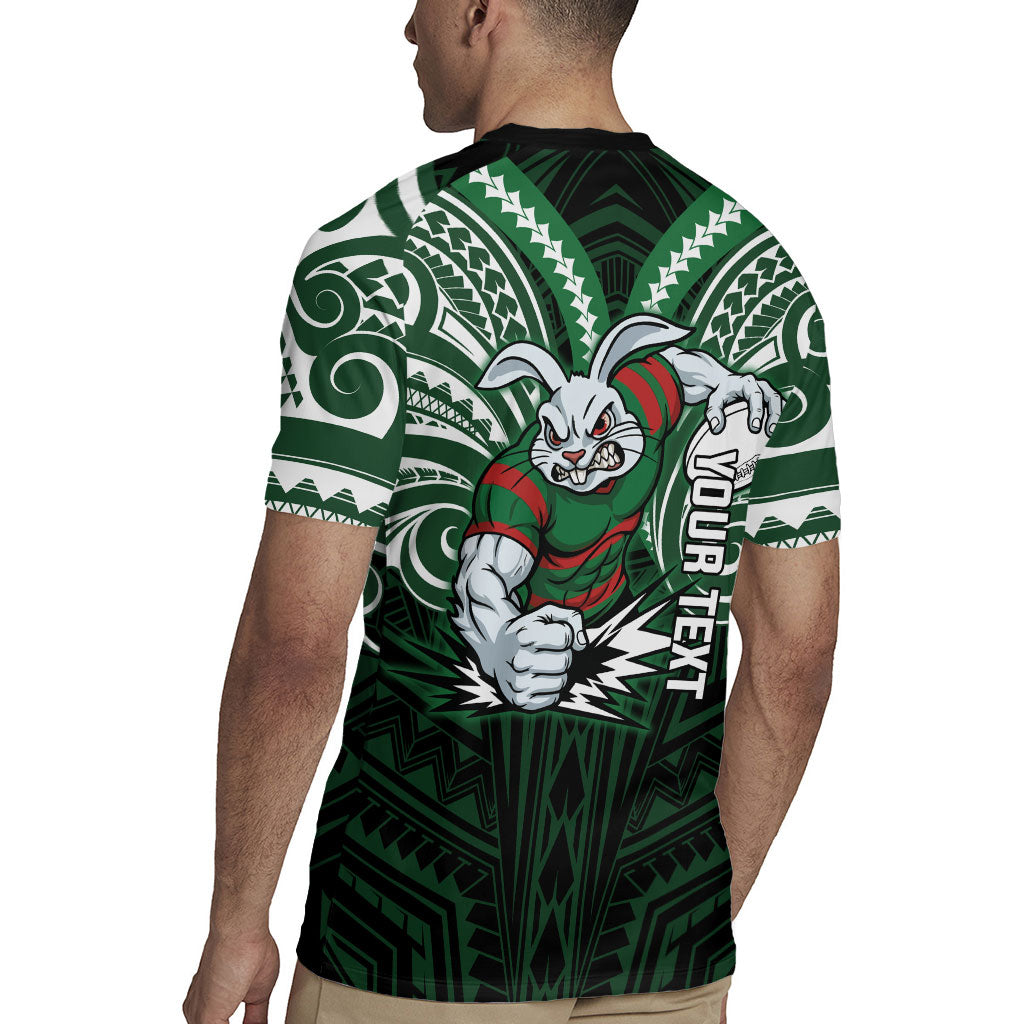 Custom South Sydney Rabbitohs Rugby Rugby Jersey Rabbit Warrior Polynesia Islander Rugby Mascot
