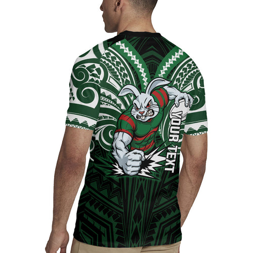 Custom South Sydney Rabbitohs Rugby Rugby Jersey Rabbit Warrior Polynesia Islander Rugby Mascot