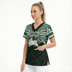 Custom South Sydney Rabbitohs Rugby Scrub Top Rabbit Warrior Polynesia Islander Rugby Mascot