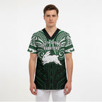 Custom South Sydney Rabbitohs Rugby Scrub Top Rabbit Warrior Polynesia Islander Rugby Mascot