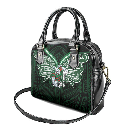 Custom South Sydney Rabbitohs Rugby Shoulder Handbag Rabbit Warrior Polynesia Islander Rugby Mascot