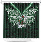 Custom South Sydney Rabbitohs Rugby Shower Curtain Rabbit Warrior Polynesia Islander Rugby Mascot