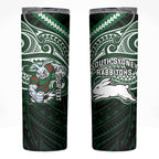 Custom South Sydney Rabbitohs Rugby Skinny Tumbler Rabbit Warrior Polynesia Islander Rugby Mascot