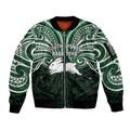 Custom South Sydney Rabbitohs Rugby Sleeve Zip Bomber Jacket Rabbit Warrior Polynesia Islander Rugby Mascot