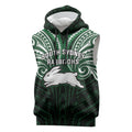 Custom South Sydney Rabbitohs Rugby Sleeveless Hoodie Rabbit Warrior Polynesia Islander Rugby Mascot