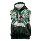 Custom South Sydney Rabbitohs Rugby Sleeveless Hoodie Rabbit Warrior Polynesia Islander Rugby Mascot