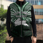 Custom South Sydney Rabbitohs Rugby Sleeveless Puffer Jacket Rabbit Warrior Polynesia Islander Rugby Mascot