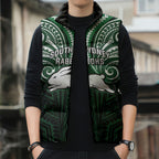 Custom South Sydney Rabbitohs Rugby Sleeveless Puffer Jacket Rabbit Warrior Polynesia Islander Rugby Mascot