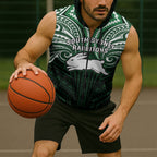Custom South Sydney Rabbitohs Rugby Sleeveless Zip Hoodie Rabbit Warrior Polynesia Islander Rugby Mascot