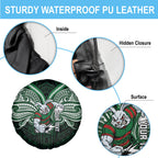 Custom South Sydney Rabbitohs Rugby Spare Tire Cover Rabbit Warrior Polynesia Islander Rugby Mascot
