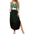 Custom South Sydney Rabbitohs Rugby Summer Maxi Dress Rabbit Warrior Polynesia Islander Rugby Mascot