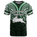 Custom South Sydney Rabbitohs Rugby T Shirt Rabbit Warrior Polynesia Islander Rugby Mascot