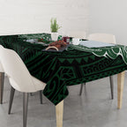 Custom South Sydney Rabbitohs Rugby Tablecloth Rabbit Warrior Polynesia Islander Rugby Mascot