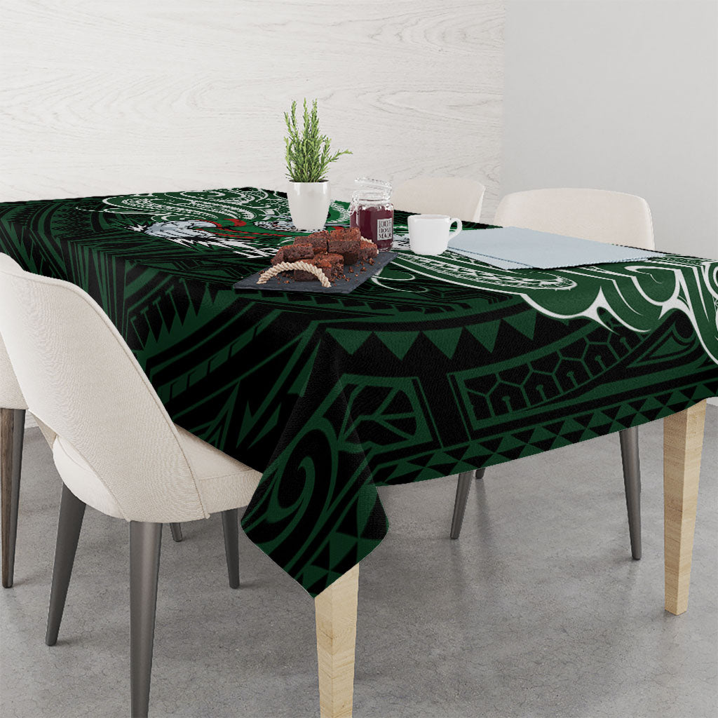 Custom South Sydney Rabbitohs Rugby Tablecloth Rabbit Warrior Polynesia Islander Rugby Mascot