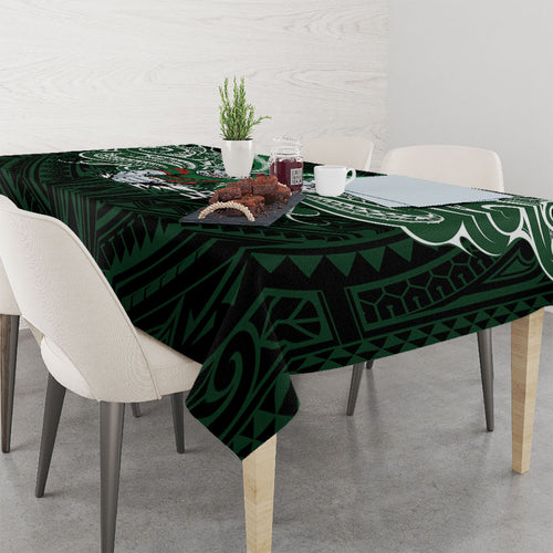 Custom South Sydney Rabbitohs Rugby Tablecloth Rabbit Warrior Polynesia Islander Rugby Mascot