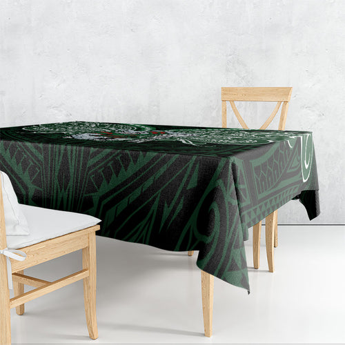 Custom South Sydney Rabbitohs Rugby Tablecloth Rabbit Warrior Polynesia Islander Rugby Mascot