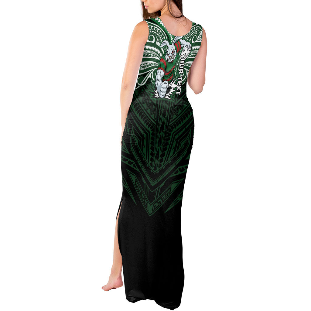Custom South Sydney Rabbitohs Rugby Tank Maxi Dress Rabbit Warrior Polynesia Islander Rugby Mascot