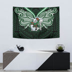Custom South Sydney Rabbitohs Rugby Tapestry Rabbit Warrior Polynesia Islander Rugby Mascot