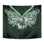 Custom South Sydney Rabbitohs Rugby Tapestry Rabbit Warrior Polynesia Islander Rugby Mascot