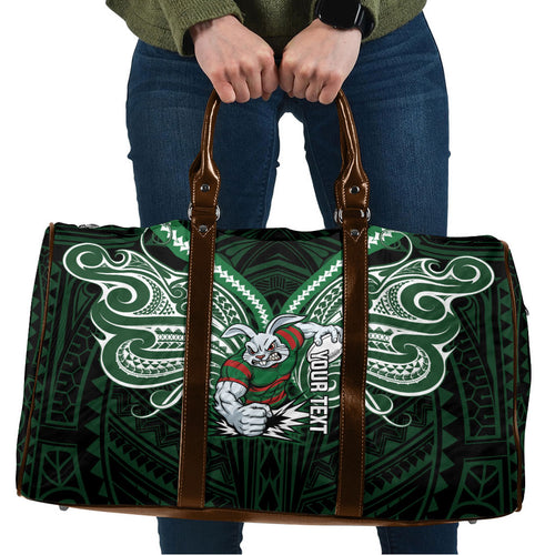 Custom South Sydney Rabbitohs Rugby Travel Bag Rabbit Warrior Polynesia Islander Rugby Mascot