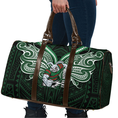Custom South Sydney Rabbitohs Rugby Travel Bag Rabbit Warrior Polynesia Islander Rugby Mascot