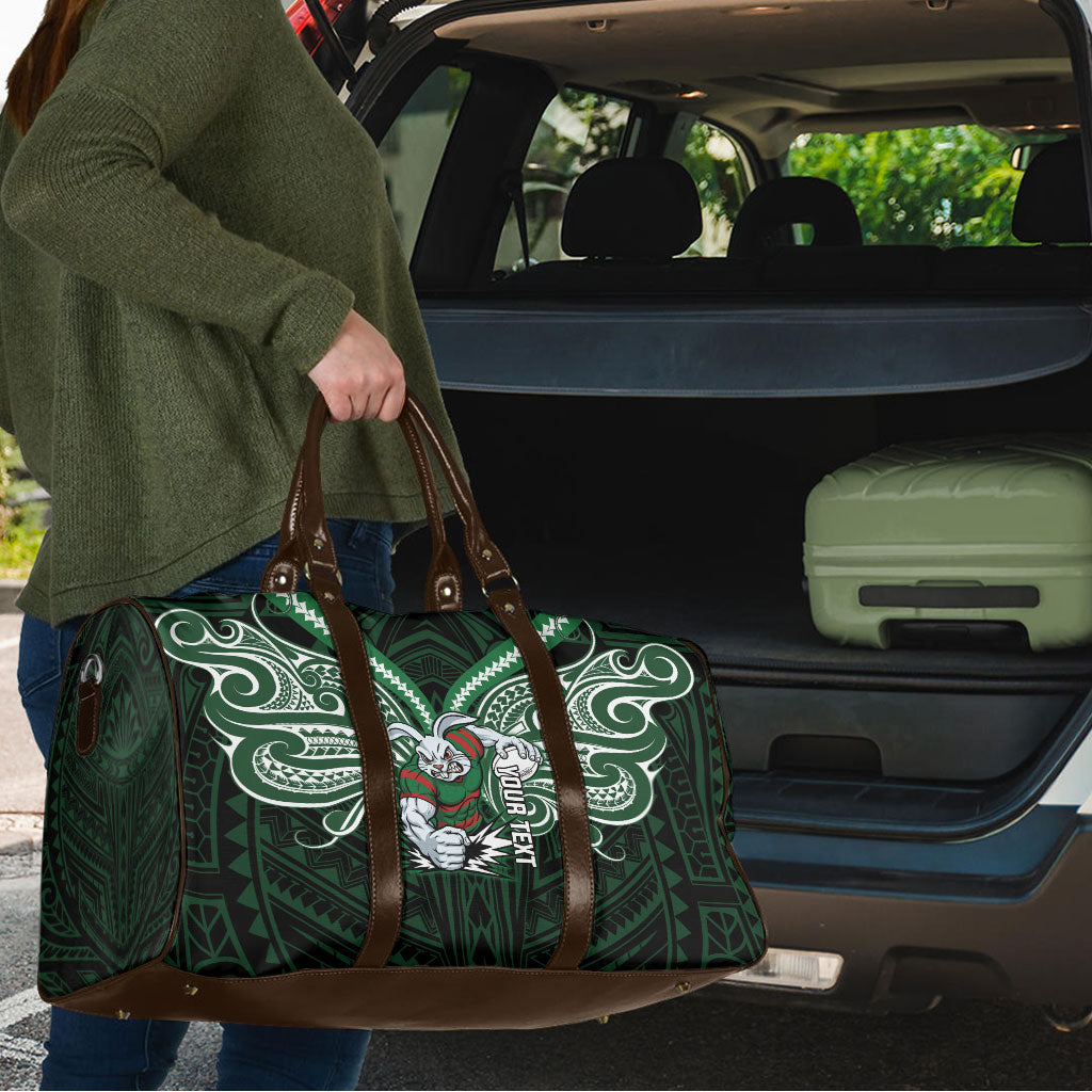 Custom South Sydney Rabbitohs Rugby Travel Bag Rabbit Warrior Polynesia Islander Rugby Mascot