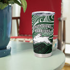 Custom South Sydney Rabbitohs Rugby Tumbler Cup Rabbit Warrior Polynesia Islander Rugby Mascot