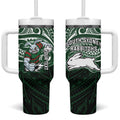 Custom South Sydney Rabbitohs Rugby Tumbler With Handle Rabbit Warrior Polynesia Islander Rugby Mascot