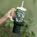 Custom South Sydney Rabbitohs Rugby Tumbler With Handle Rabbit Warrior Polynesia Islander Rugby Mascot