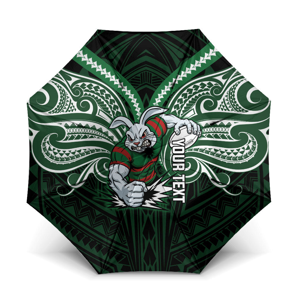 Custom South Sydney Rabbitohs Rugby Umbrella Rabbit Warrior Polynesia Islander Rugby Mascot