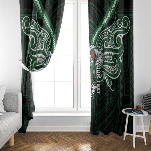 Custom South Sydney Rabbitohs Rugby Window Curtain Rabbit Warrior Polynesia Islander Rugby Mascot