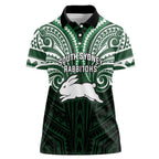 Custom South Sydney Rabbitohs Rugby Women Polo Shirt Rabbit Warrior Polynesia Islander Rugby Mascot