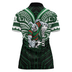 Custom South Sydney Rabbitohs Rugby Women Polo Shirt Rabbit Warrior Polynesia Islander Rugby Mascot