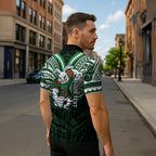 Custom South Sydney Rabbitohs Rugby Zipper Polo Shirt Rabbit Warrior Polynesia Islander Rugby Mascot