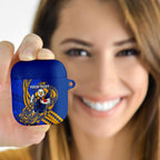 Personalized West Coast Eagles AirPods Case Polynesian Tribal Eagle Mascot With Hibiscus Floral Art