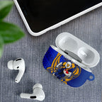 Personalized West Coast Eagles AirPods Case Polynesian Tribal Eagle Mascot With Hibiscus Floral Art