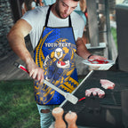Personalized West Coast Eagles Apron Polynesian Tribal Eagle Mascot With Hibiscus Floral Art
