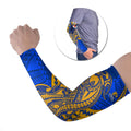 Personalized West Coast Eagles Arm Sleeves Polynesian Tribal Eagle Mascot With Hibiscus Floral Art